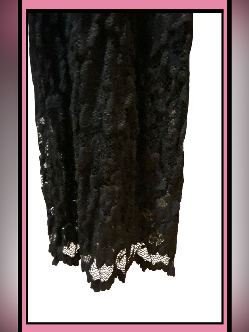 ASHLEE 2pc Black Stretch Lace Long Duster & Lined Pant Vintage Size M - Picture 8 of 11